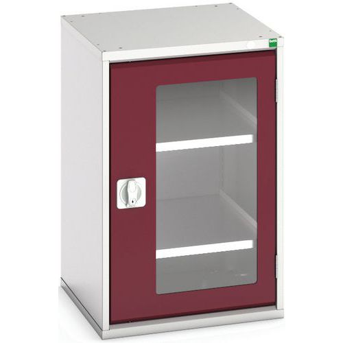 Szafy warsztatowe Bott Verso z przezroczystymi drzwiami, wysokość 80 cm - Szafka warsztatowa z przezroczystymi drzwiami Bott Verso, 80 x 52,5 x 55 cm,