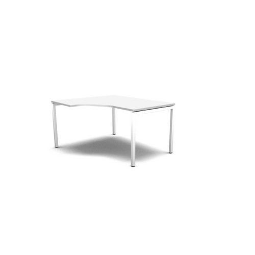Ergonomiczne stoły biurowe MOON U, 140 x 120 x 74 cm, wersja lewa - Stół roboczy Ë ergo lewy, biały blat, biała podstawa