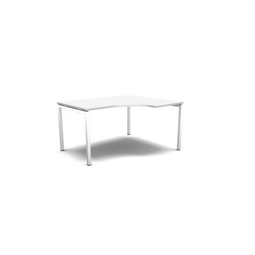 Ergonomiczne stoły biurowe MOON U, 140 x 120 x 74 cm, wersja prawa - Stół roboczy Ë ergo prawy, biały blat, biała podstawa