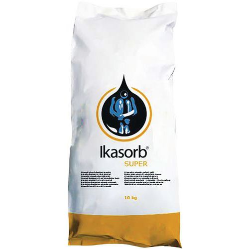 Sorbent sypki Ikasorb Super, pojemność wchłaniania 100 l, opakowanie 10 kg