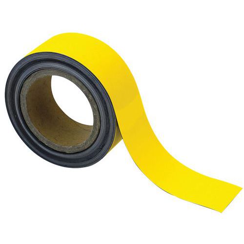 Taśmy magnetyczne na regały Manutan Expert, 10 m, żółte - Taśma magnetyczna na regały Manutan Expert, 10 m, żółte, szerokość 50 mm