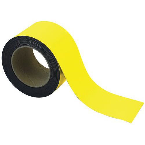 Taśmy magnetyczne na regały Manutan Expert, 10 m, żółte - Taśma magnetyczna na regały Manutan Expert, 10 m, żółte, szerokość 70 mm
