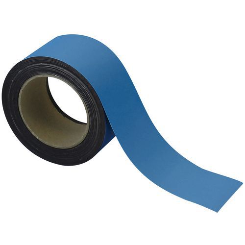 Taśmy magnetyczne na regały Manutan Expert, 10 m, niebieskie - Taśma magnetyczna na regały Manutan Expert, 10 m, niebieska, szerokość 60 mm