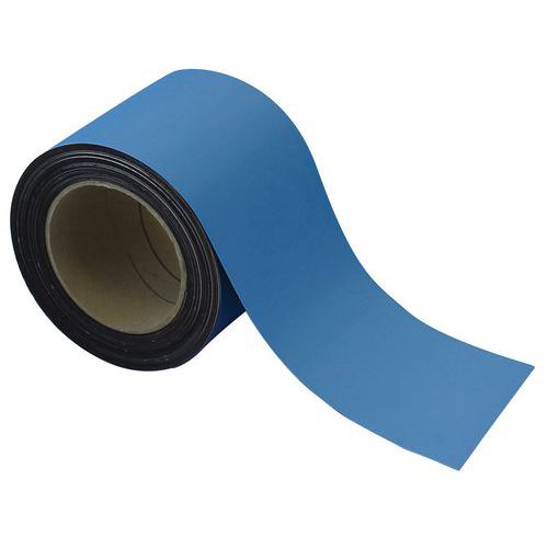 Taśmy magnetyczne na regały Manutan Expert, 10 m, niebieskie - Taśma magnetyczna na regały Manutan Expert, 10 m, niebieska, szerokość 100 mm