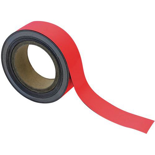 Taśmy magnetyczne na regały Manutan Expert, 10 m, czerwone - Taśma magnetyczna na regały Manutan Expert, 10 m, czerwona, szerokość 40 mm