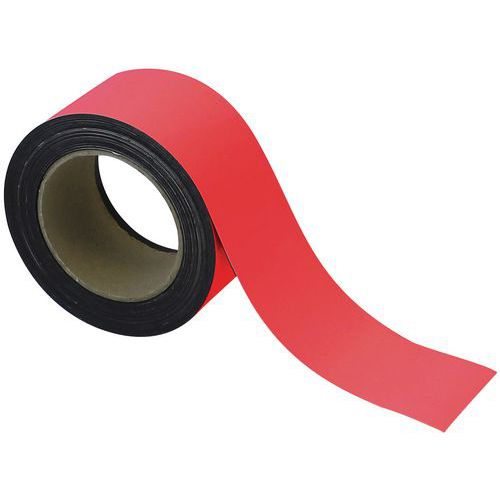 Taśmy magnetyczne na regały Manutan Expert, 10 m, czerwone - Taśma magnetyczna na regały Manutan Expert, 10 m, czerwona, szerokość 60 mm