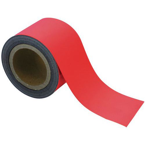 Taśmy magnetyczne na regały Manutan Expert, 10 m, czerwone - Taśma magnetyczna na regały Manutan Expert, 10 m, czerwona, szerokość 90 mm