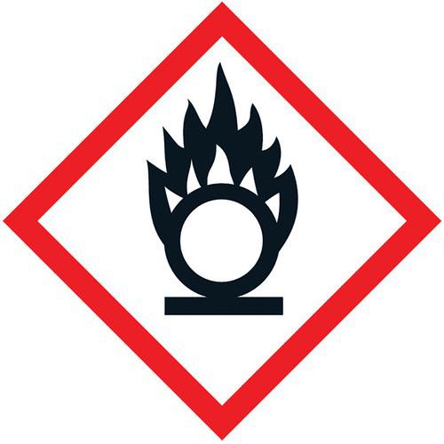 Tabela ostrzegawcza Manutan Expert CLP - Ryzyko utleniania, aluminium, 300 x 300 mm