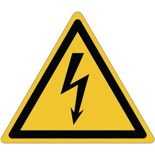Znak ostrzegawczy Manutan Expert - Napięcie elektryczne, aluminium, 120 mm