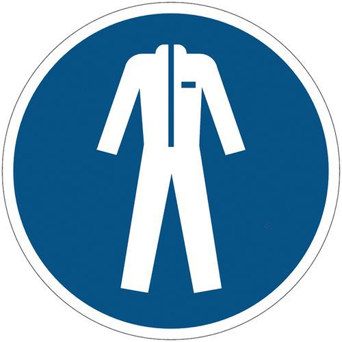 Znak rozkazu Manutan Expert - Stosować odzież ochronną, aluminiową, 200 mm