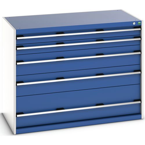 Szafki warsztatowe z szufladami Bott Cubio 200, 100 x 130 x 65-75 cm, 5 szuflad - Warsztatowa szafka z szufladami Bott Cubio 200, 100 x 130 x 75 cm, 5