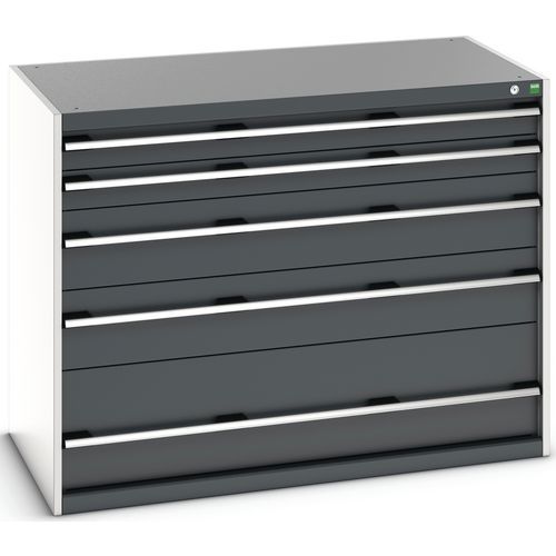 Szafki warsztatowe z szufladami Bott Cubio 200, 100 x 130 x 65-75 cm, 5 szuflad - Szafka warsztatowa z szufladami Bott Cubio 200, 100 x 130 x 75 cm, 5