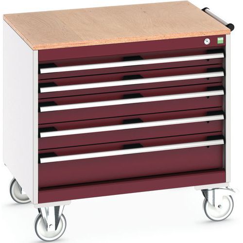 Komoda mobilna Bott Cubio, 79 x 80 x 65 cm, 5 szuflad, multipleks/linoleum/mat - Przenośna szafka z szufladami Bott Cubio, 79 x 80 x 65 cm, 5 szuflad,
