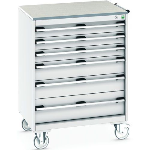 Komoda mobilna Bott Cubio, 109 x 80 x 65 cm, 6 szuflad, multipleks/linoleum/mat - Komoda mobilna Bott Cubio, 109 x 80 x 65 cm, 6 szuflad, linoleum, sz