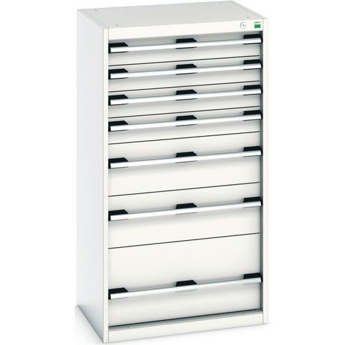 Warsztatowe szafki z szufladami Bott Cubio, 120 x 65 x 52,5-75 cm, 7 szuflad - Warsztatowa szafka z szufladami Bott Cubio, 120 x 65 x 52,5 cm, 7 szufl