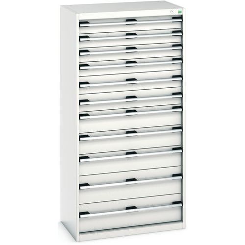 Warsztatowe szafki z szufladami Bott Cubio, 160 x 80 x 52,5-75 cm, 11 szuflad - Warsztatowa szafka z szufladami Bott Cubio, 160 x 80 x 52,5 cm, 11 szu