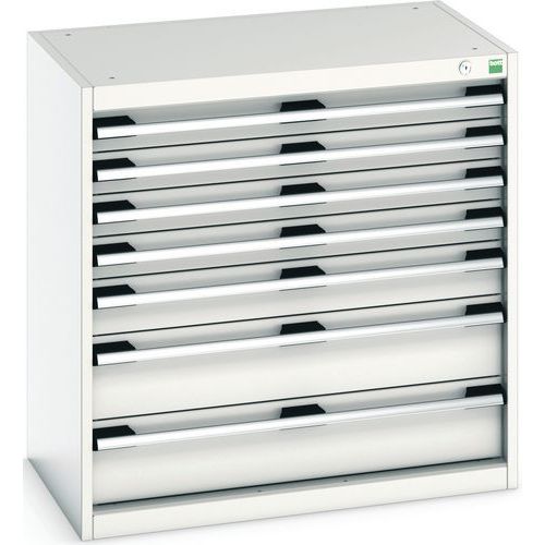 Szafki warsztatowe z szufladami Bott Cubio, 80 x 80 x 52,5-75 cm, 7 szuflad - Warsztatowa szafka z szufladami Bott Cubio, 80 x 80 x 52,5 cm, 7 szuflad