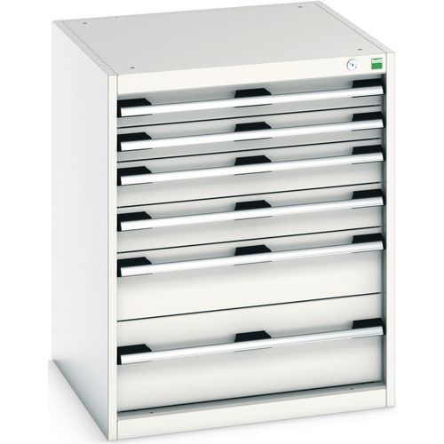 Szafki warsztatowe z szufladami Bott Cubio, 80 x 65 x 52,5-75 cm, 6 szuflad - Warsztatowa szafka z szufladami Bott Cubio, 80 x 65 x 65 cm, 6 szuflad, 