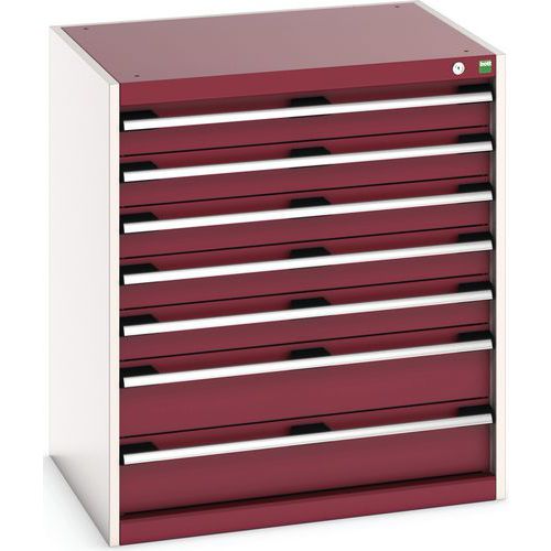 Szafki warsztatowe z szufladami Bott Cubio, 90 x 80 x 52,5-75 cm, 7 szuflad - Warsztatowa szafka z szufladami Bott Cubio, 90 x 80 x 65 cm, 7 szuflad, 
