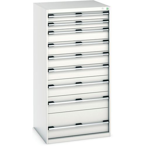 Warsztatowe szafki z szufladami Bott Cubio, 160 x 80 x 52,5-75 cm, 9 szuflad - Warsztatowa szafka z szufladami Bott Cubio, 160 x 80 x 75 cm, 9 szuflad