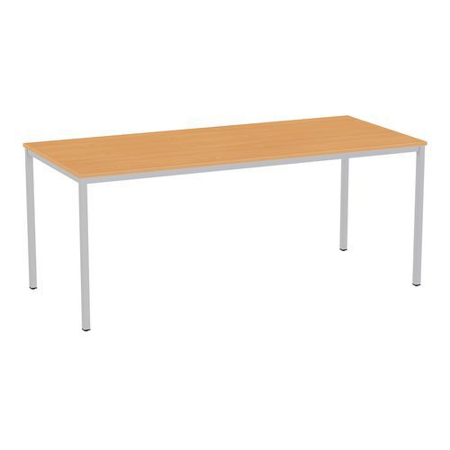 Stoły jadalniane Versys - Stół jadalniany Versys ze srebrnymi nogami RAL 9006, 180 x 80 x 74,3 cm, buk