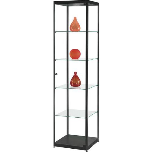 Szklane gabloty produktowe Manutan Expert, 200 x 50 x 50 cm - Szklana gablota produktowa Manutan Expert, 200 x 50 x 50 cm, czarna