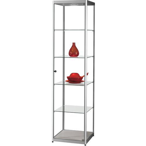 Szklane gabloty produktowe Manutan Expert, 200 x 50 x 50 cm - Szklana gablota produktowa Manutan Expert, 200 x 50 x 50 cm, srebrna