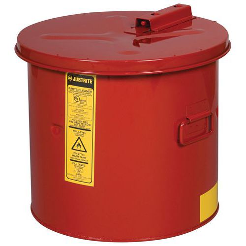 Pojemniki ochronne do czyszczenia elementów Justrite - Pojemnik ochronny do czyszczenia elementów Justrite, 19 l, czerwony