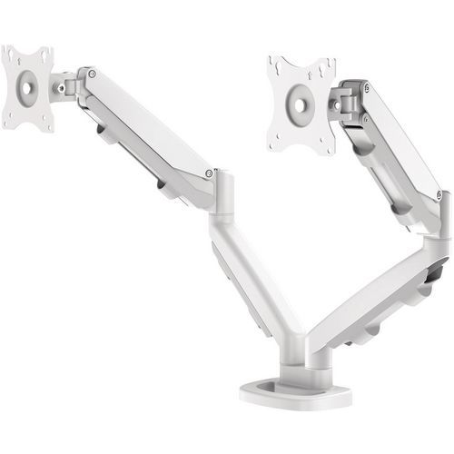 Uchwyty na dwa monitory Fellowes - Uchwyt biurkowy Fellowes Double do dwóch monitorów, biały