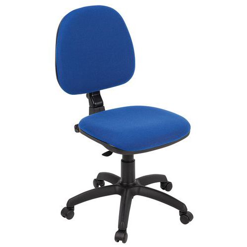 Krzesła biurowe, oparcie średnie, stały kontakt - Linea - Krzesło biurowe Key, oparcie średnie, stały kontakt, niebieskie - Linea