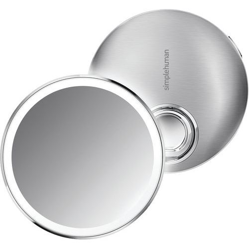 Lustro z czujnikiem Compact_Simplehuman - Lustro z czujnikiem Compact – srebrne, średnica 10 cm.