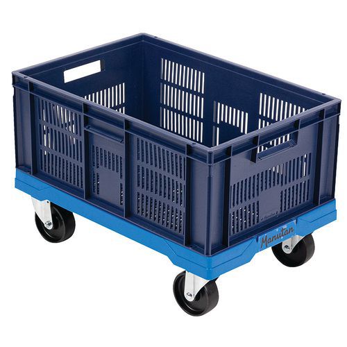 Platforma transportowa z perforowaną skrzynią Euro Manutan Expert, 45 l, do 250 kg