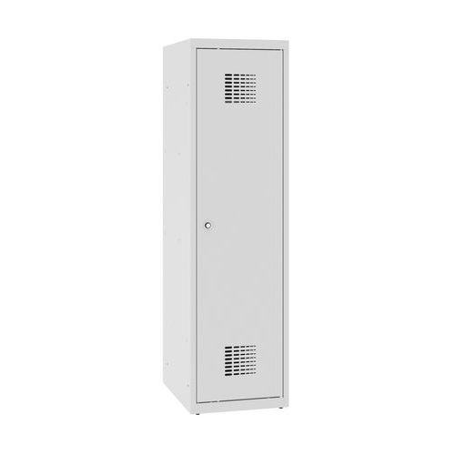 Niższe szafki szatniowe szkolne, 1 słupek, 400 mm, zamek cylindryczny - Niższa szafka szatniowa szkolna, 1 słupek, 400 mm, szara/szara, zamek cylindry