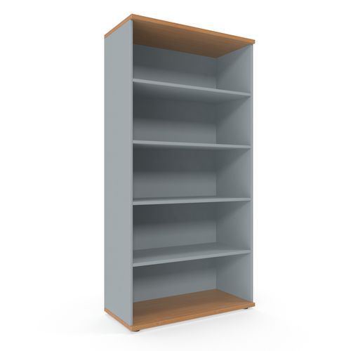 Szafy wysokie Viva, 179 x 90 x 42 cm, otwarte - Szafka wysoka Viva, 179 x 90 x 42 cm, otwarta, buk/szary