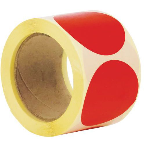 Samoprzylepne kółka znakujące Manutan Expert, średnica 70 mm, 500 szt. w rolce - Samoprzylepne kółka znakujące Manutan Expert, czerwone, średnica 70 m