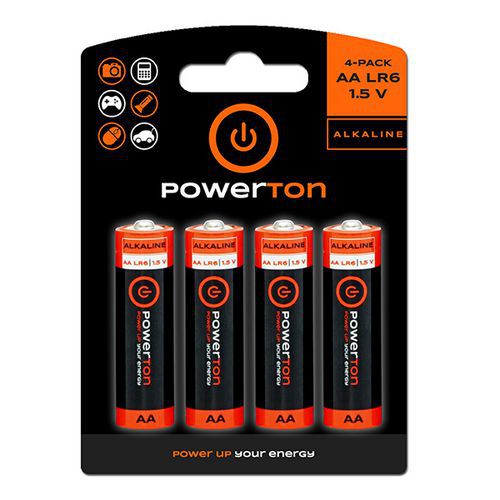 Baterie alkaliczne Powerton AA, 4 szt.