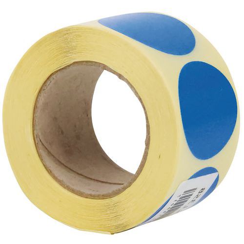 Samoprzylepne kółka znakujące Manutan Expert, średnica 35 mm, 500 szt. w rolce - Samoprzylepne kółka do znakowania Manutan Expert, niebieskie, średnic