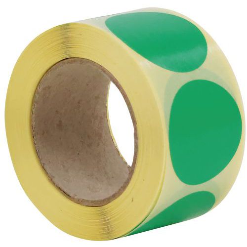Samoprzylepne kółka znakujące Manutan Expert, średnica 35 mm, 500 szt. w rolce - Samoprzylepne kółka do znakowania Manutan Expert, zielone, średnica 3