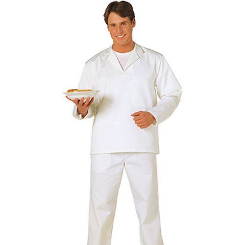 Bluza piekarza z długimi rękawami, biały