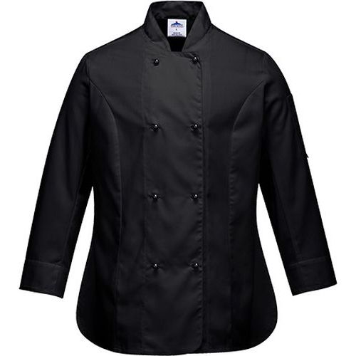 Bluza kucharska damska Rachel z długimi rękawami, czarny - Bluza kucharska damska Rachel z długimi rękawami, czarny, rozm. L