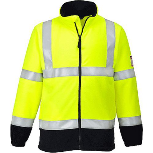 Bluza polarowa ostrzegawcza trudnopalna i antyelektrostatyczna, żółty - Bluza polarowa ostrzegawcza trudnopalna i antyelektrostatyczna, żółty, rozm. M