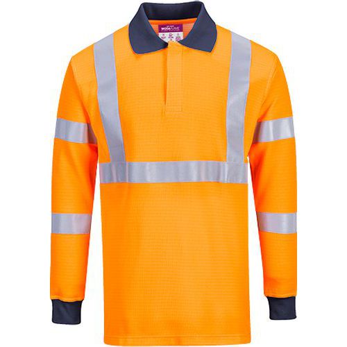 Koszulka polo ostrzegawcza trudnopalna RIS, pomarańczowy - Koszulka polo ostrzegawcza trudnopalna RIS, pomarańczowy, rozm. M
