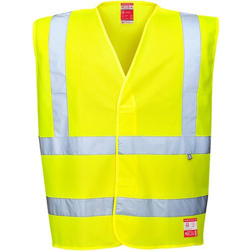 Kamizelka ostrzegawcza trudnopalna antystatyczna, żółty - Kamizelka ostrzegawcza trudnopalna antystatyczna, żółty, rozm. L-XL