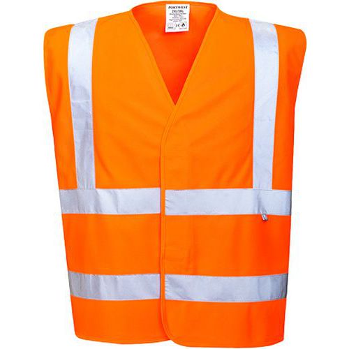 Kamizelka ostrzegawcza trudnopalna, pomarańczowy - Kamizelka ostrzegawcza trudnopalna, pomarańczowy, rozm. XXL-XXXL