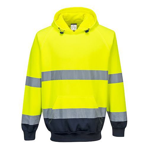 Dwukolorowa bluza z kapturem, niebieski/żółty - Dwukolorowa bluza z kapturem, niebieski/żółty, rozm. M