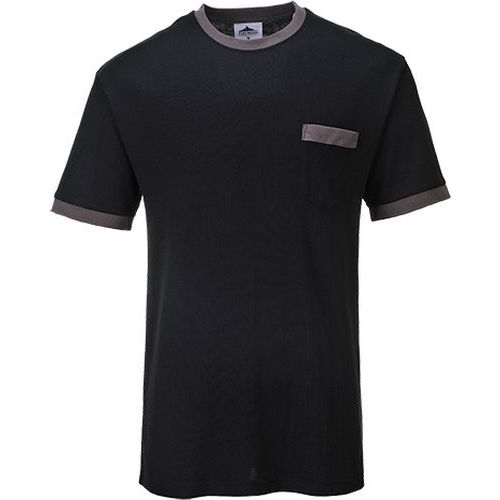T-shirt kontrastowy Portwest Texo, czarny T-shirt kontrastowy Portwest Texo, czarny