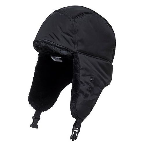 Czapka ocieplana Trapper, czarny