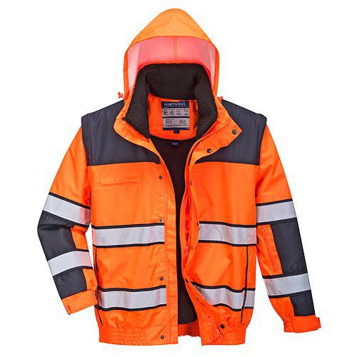 Klasyczna kurtka ostrzegawcza Bomber, niebieski/pomarańczowy - Klasyczna kurtka ostrzegawcza Bomber, niebieski/pomarańczowy, rozm. XXL