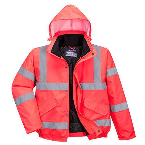 Kurtka ostrzegawcza Bomber, czerwony - Kurtka ostrzegawcza Bomber, czerwony, rozm. L