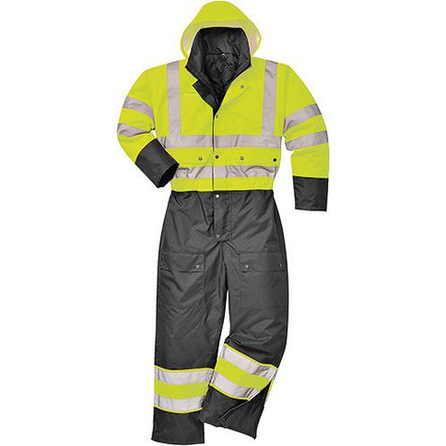 Kombinezon ostrzegawczy kontrastowy ocieplany, czarny/żółty - Kombinezon ostrzegawczy kontrastowy ocieplany, czarny/żółty, rozm. 6XL